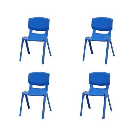RAINBOW OUTDOOR Mambo Kids Set of 4 Stackable Armchair-Blue RBO-MAMBO-BLU-SC-SET4